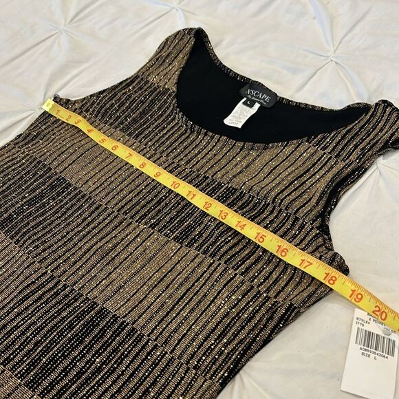 NWT XSCAPE Women's Gold & Black Tank Top and Open Front Cardigan Set Size Large - Picture 12 of 14